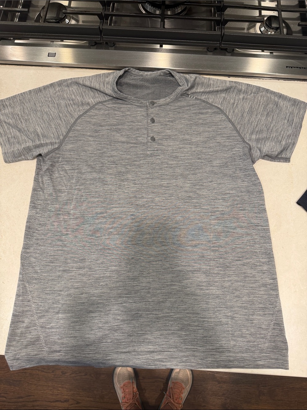 lululemon athletica Men's Short-Sleeve Henley Tee in Heather Gray